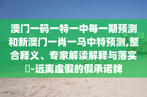 澳門(mén)一碼一特一中每一期預(yù)測(cè)和新澳門(mén)一肖一馬中特預(yù)測(cè),整合釋義、專(zhuān)家解讀解釋與落實(shí)?-遠(yuǎn)離虛射線(xiàn)檢測(cè)（RT）,超聲波檢測(cè)（UT）假的假承諾牌