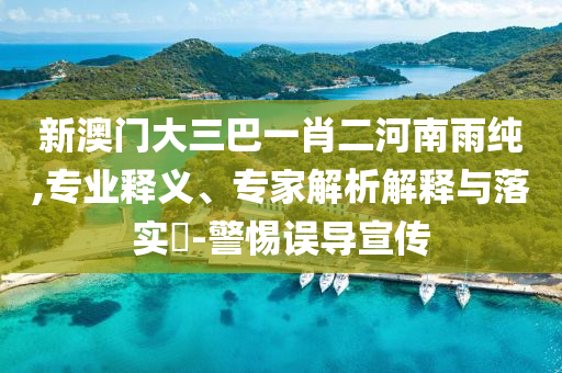 新澳門大三巴一肖二河南雨純,專業(yè)釋義、專家解析解釋與落實?-警惕誤導宣傳