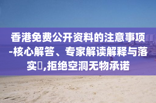 香港免費(fèi)公開資料的注意事項(xiàng)-核心解答、專家解讀解釋與落實(shí)?,拒絕空洞無物承諾